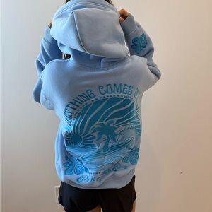 Pink Palm Puff “Everything comes in waves” hoodie